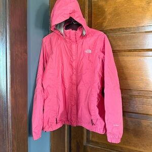 The North Face Hot Pink Hooded Rain Jacket Women’s size large